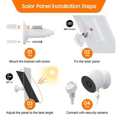 2-Pack Solar Panel Charger for Nest Camera Indoor/Outdoor, IP65 Waterproof, 13.1