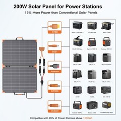 Bifacial Solar Panel 100 200 watt IP68 for BLUETTI Portable Power Station AC180