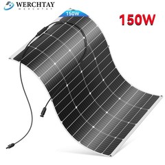 150W Flexible Solar Panel Portable PV RV Rooftop Cabin Car Boat Home Camping US