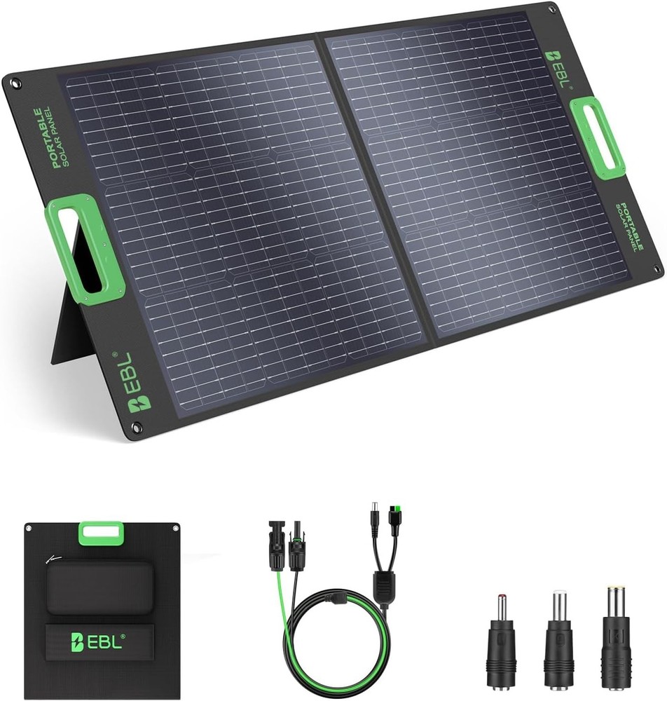 EBL 100W Portable Solar Panel Foldable Power Station IP65 Waterproof