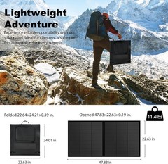 Black 100W Portable Foldable Solar Panel Kit for Power Station for Camping RVs