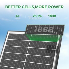 RVPOZWER 100W 200W 300W 400W 500W 1000W N-Type Bifacial Solar Panel Mono Power