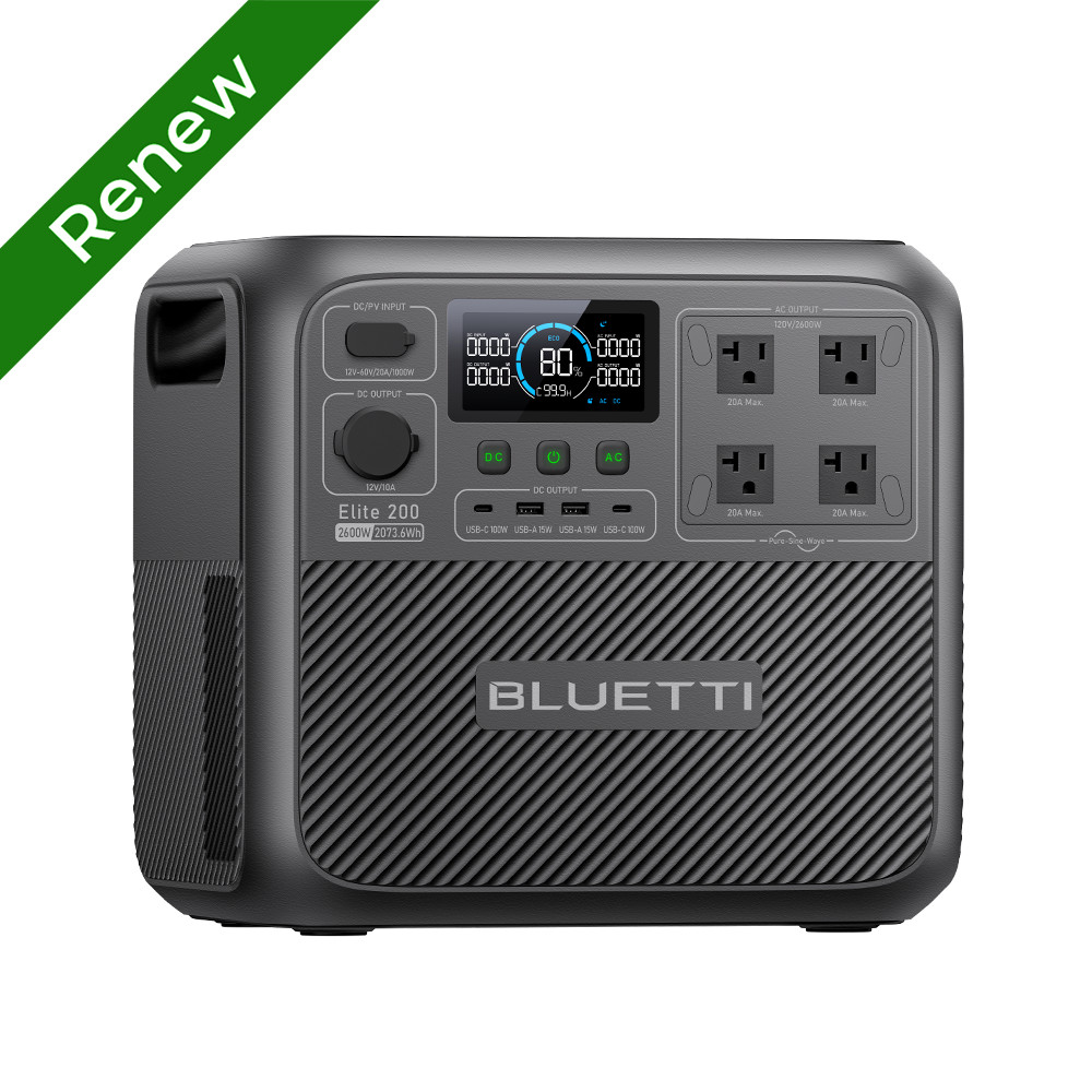 BLUETTI Elite 200 V2 2073Wh Portable Power Station LFP Certified Refurbished