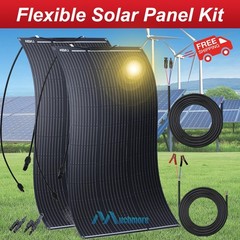 100W 200W 400W Portable Flexible Solar Panel Kit for RV Camping Off-Grid Rooftop