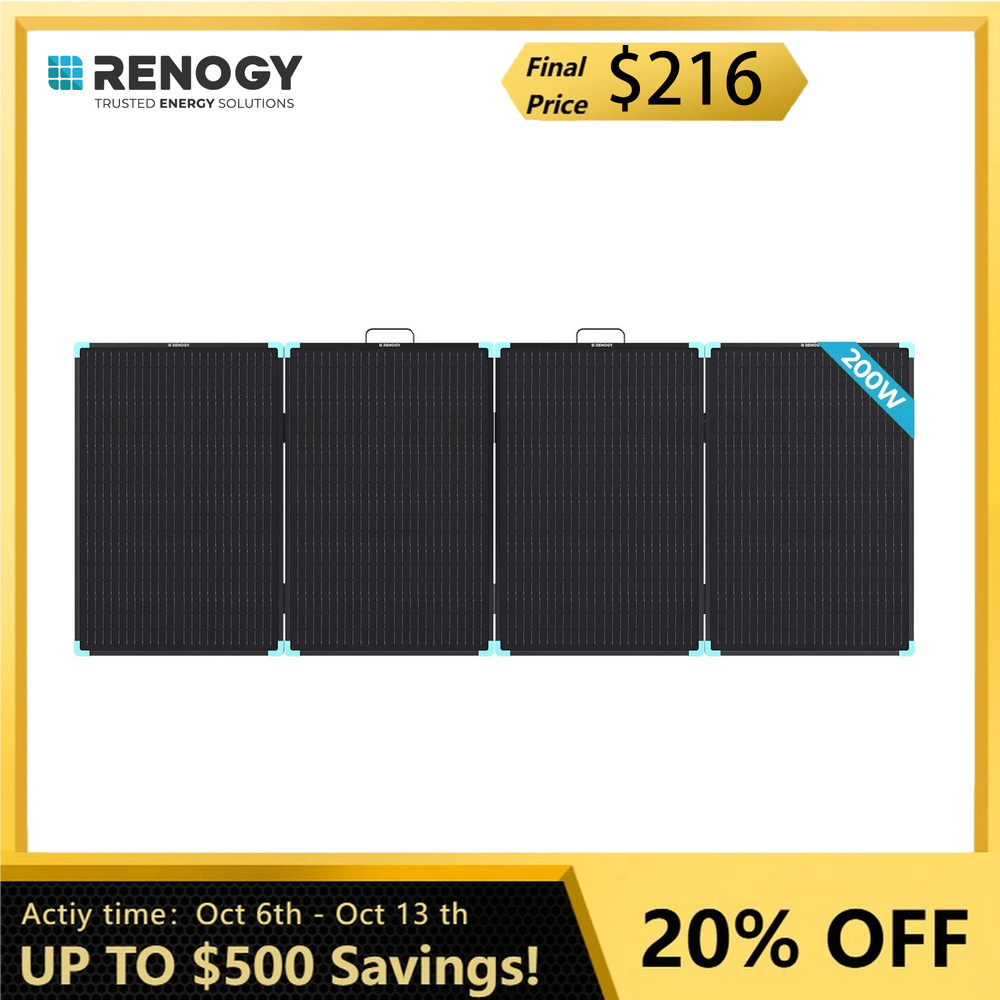 Renogy Portable Solar Panels 220W Foldable IP67 Waterproof For RVs Camping