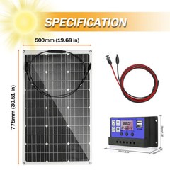300W Flexible Monocrystalline Solar Panel Module Waterproof Boat Car RV Marine