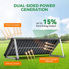RVPOZWER 100W 200W 300W 400W 500W 1000W N-Type Bifacial Solar Panel Mono Power