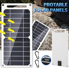 10W 20W USB Solar Panel Portable Power Bank Outdoor Camping Hiking Phone Charger