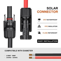100 Pairs Solar Waterproof IP67 Solar Panel Connector Male/Female NEW 1000 Volts