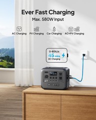 Portable Power Station, 448Wh Solar Generator LiFePO4 Battery Backup w/ 2 700W A