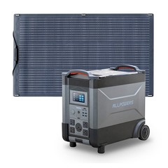 ALLPOWERS Power Station 3456Wh 4000W LiFePO4 Home Battery + 100W Solar Panel