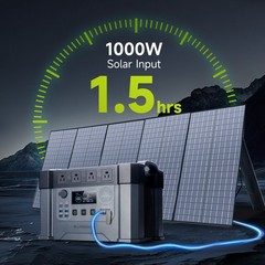 Portable Power Station 2000W (Peak 4000W) MPPT Solar Generator 1500Wh Backup