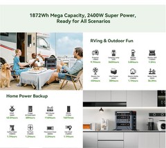 OSCAL Portable Power Station 2400W 1872Wh LiFeP04 Home Backup + 400W Solar Panel