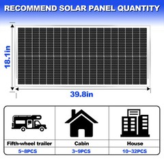 100W Solar Panel 12V PV Watt Monocrystalline Power Charger for RV Home Rooftop