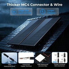 AeternaSol 200W Solar Panel 18V N-Type Mono 18BB Roof RV Boat Off-Grid Battery