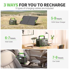 1000W 999Wh Portable Power Station Charger Generator RV LiFePO4 Backup Battery