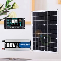 10000W 110V Power Inverter Solar Generator With 500W Solar Panel Home Complete