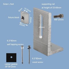 Durable Aluminum Solar Panel Mounting Bracket Kit for Sloped Roofs – 76cm Length