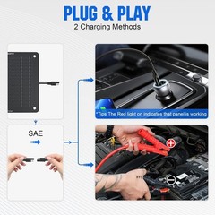 ECO-WORTHY 10W Solar Car Battery Charger Maintainer 12V Waterproof Portable S…