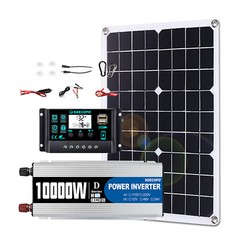 10000W 110V Power Inverter Solar Generator With 500W Solar Panel Home Complete