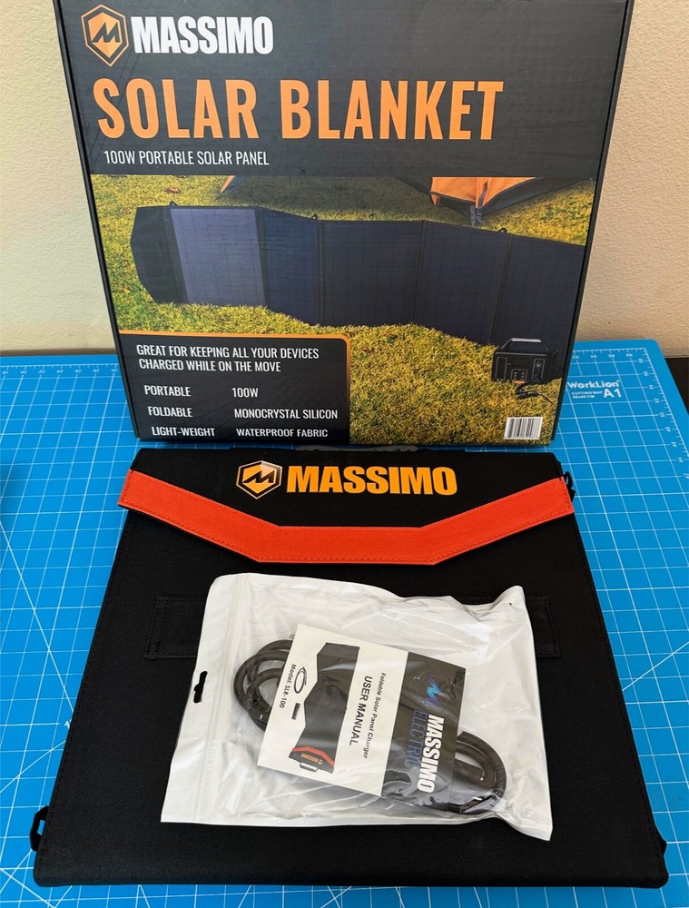 100 Watt Portable Foldable Solar Panel Blanket -Massimo – Charges Power Stations