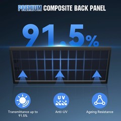 2Pack 200W（400W）N-Type 18BB Bifacial Solar Panel Mono Cell Off Grid Roof RV Boat