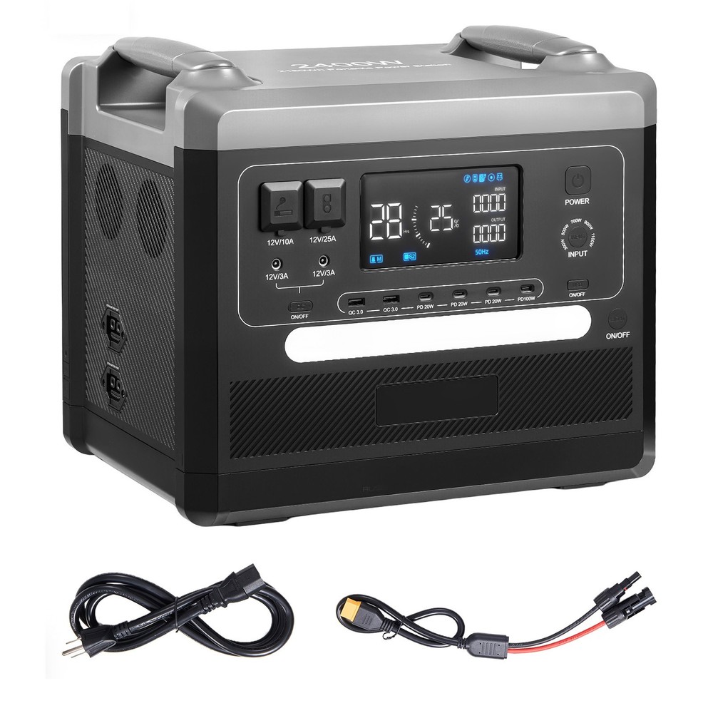 Uimoso Portable Power Station Solar Generator 2400W 2160Wh with 10 Outputs