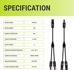 Weatherproof Solar Branch Connector Kit – 2 to 1 Y Cable for Easy Installation