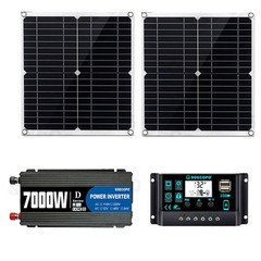 Complete 7000W Off-Grid Solar Kit 7000W Inverter 2pcs 300W Solar Panels 110V US