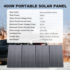 ALLPOWERS 4000W Portable Power Generator Station With 2x Foldable Solar Panels