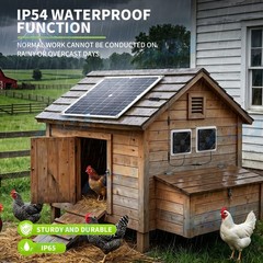 Solar Powered Fan Kit 25W Solar Panel Waterproof 2 Exhaust Fan for Chicken Coop