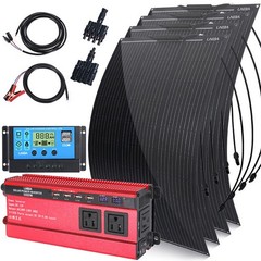 400W Watt Flexible Solar Panel Kit & 5000W Inverter Power Station for Outdoor