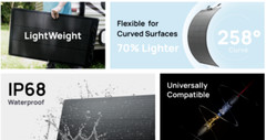 EF ECOFLOW 100W Flexible Solar Panel with High Efficiency Solar Modules, IP68