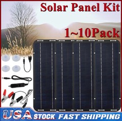 1-10X 30W Solar Panel Kit Trickle Charger Battery Charger Maintainer Boat RV Car
