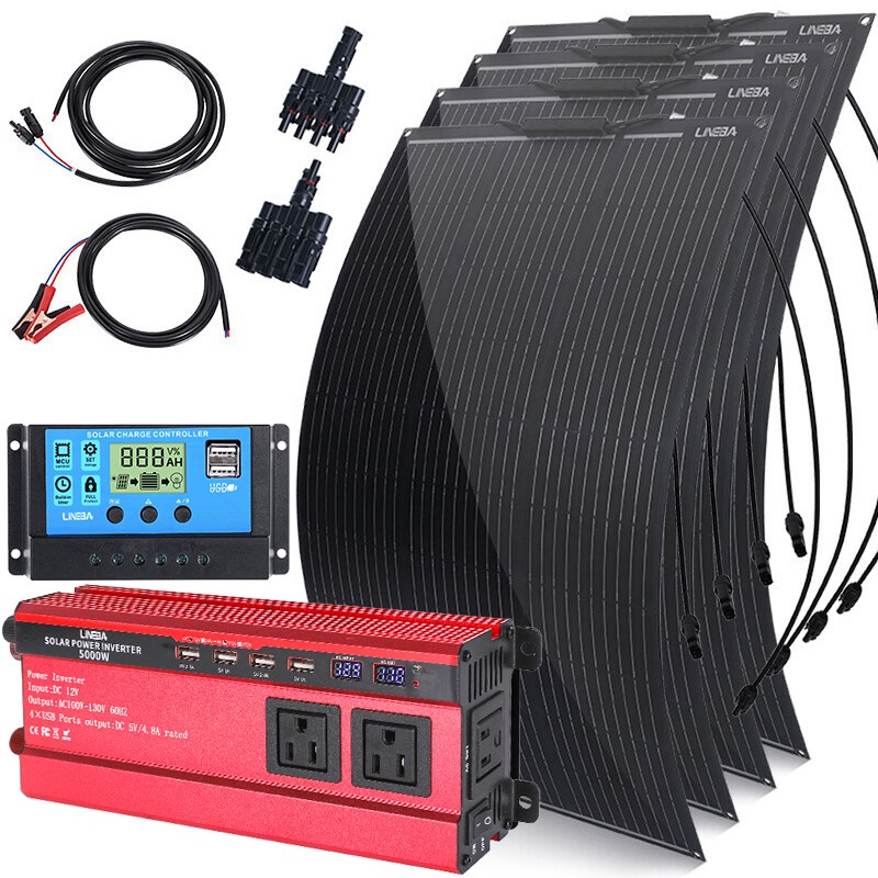 200W 400W Portable Monocrystalline Solar Panel RV Battery Solar Charger kit