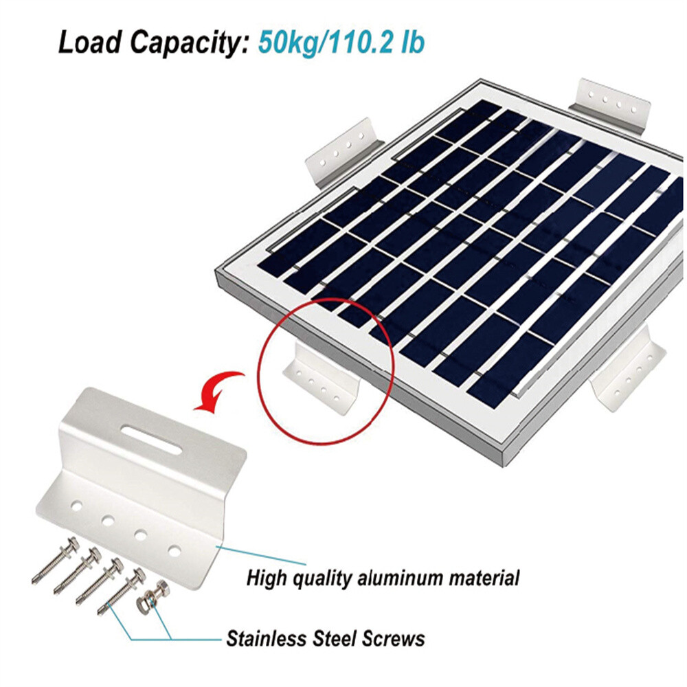 4PCS Solar Panel Mounting Bracket Aluminum Flat Roof Wall Set Panels Wall Kits