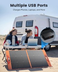100W Portable Solar Panel for Power Station, 19.8V Foldable Solar Charger with