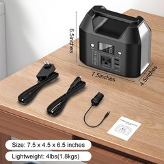 Portable Power Station 150W LiFePO4 Battery Bank Camping AC DC Solar Generator