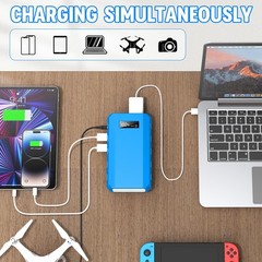 Portable Power Station with AC Outlet, 65W/110V External Battery Pack 24000mA…