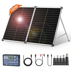 Dokio Mono 100W Folding Solar Panel, 12V for Off-Grid & RV Battery Charging