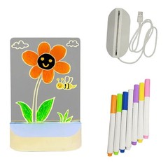 Acrylic Children Drawing Board with Warm Night Light USB Powered 7 Colored Pens