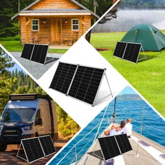 Mono 200W Rigid Folding Solar Panel, 12V for Boat, RV,Emergency & Off-Grid Power