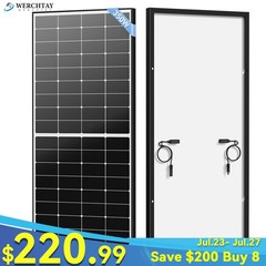 350W 12/24V Solar Panel Mono Home Camping Home Off Grid Caravan Boat Charger US