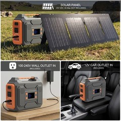 300W Portable Power Station 280Wh Solar Generator Camping RV Backup Battery Bank