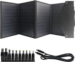 Alpha Digital SFZD-40 40W 18V Foldable Portable Solar Charging Panel – Black