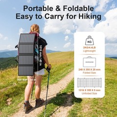 Solar Panel 60 Watt IP67 Waterproof Solar Charger for RV Camping Backpack Power