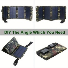 80W USB Solar Panel Folding Power Bank Outdoor Camping Hiking Phone Charger