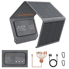 MHPOWOS 40W Mini Solar Panel Portable Foldable Solar Charger with USB-C USB-A