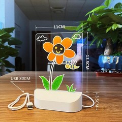 Acrylic Drawing Board for Children with USB Power and Warm Light for Creativity