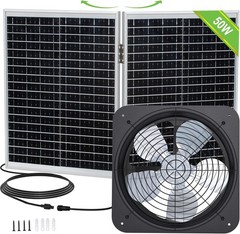 ECO-WORTHY 50W Solar Attic Fan Kit, 50W Foldable Solar Panel and 14″ DC Fan w…